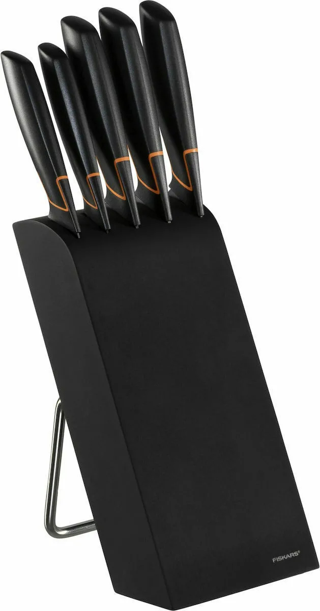 Fiskars Σετ Μαχαίρια με Βάση από Ανοξείδωτο Ατσάλι 1003099 5τμχ - Image 1