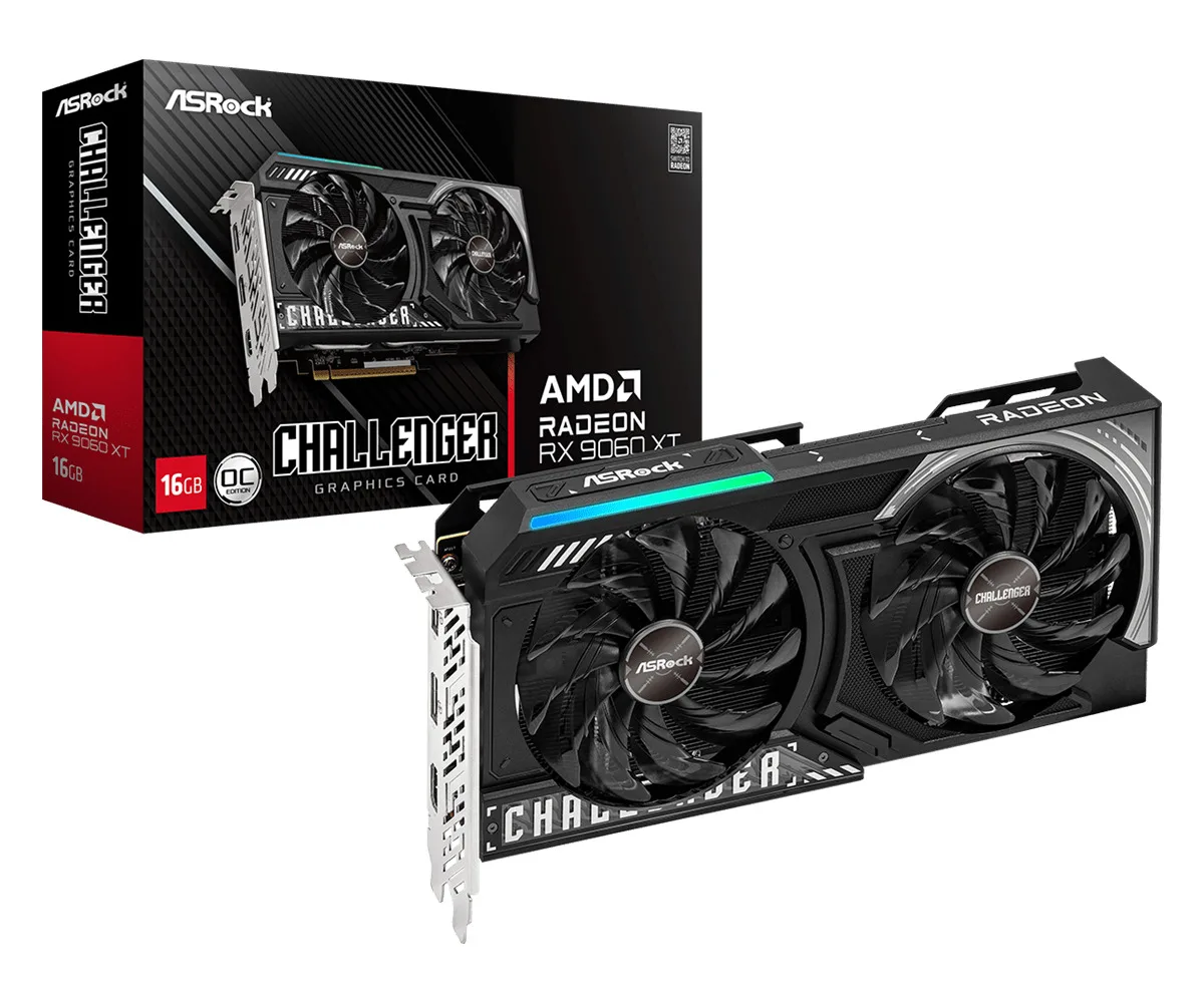 ASRock Radeon RX 9060 XT 16GB GDDR6 Challenger OC Κάρτα Γραφικών 90-GA5QZZ-00UANF - Image 1