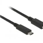 DeLock USB 3.1 Cable USB-C male - USB-C female 60W Μαύρο 2m (85542)