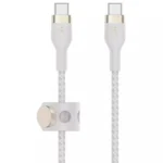 Belkin BoostCharge Pro Flex Braided USB 2.0 Cable USB-C male - USB-C 60W Λευκό 3m (CAB011BT3MWH)
