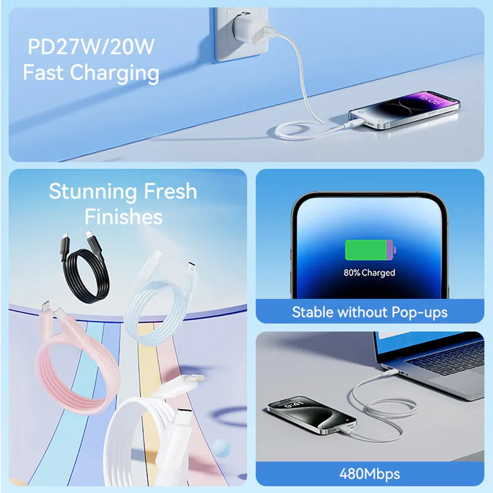 20250618162508_0f0597cc Vention USB-C to Lightning Cable 27W Μαύρο 1m S55293511 - Image 1
