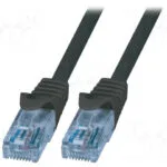 LogiLink U/UTP Cat.6a Καλώδιο Δικτύου Ethernet 0.25m Μαύρο 1τμχ CP3013U