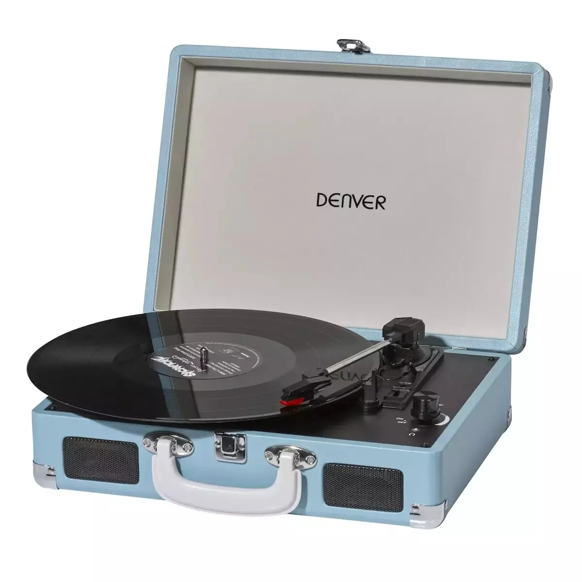 Denver VPL-120 MK2 111201100040 Βαλιτσάκι Πικάπ με Προενίσχυση και Ενσωματωμένα Ηχεία Μπλε - Image 1