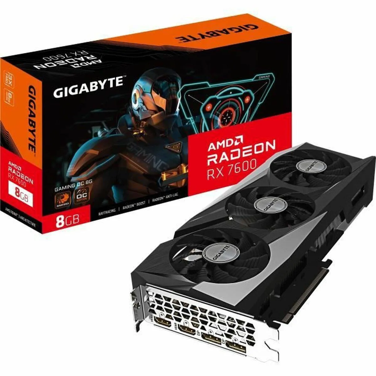 Gigabyte Radeon RX 7600 8GB GDDR6 GAMING OC Κάρτα Γραφικών GV-R76GAMING OC-8GD - Image 1