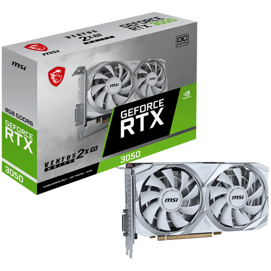 MSI GeForce RTX 3050 8GB GDDR6 Ventus 2X XS OC White Κάρτα Γραφικών - Image 1