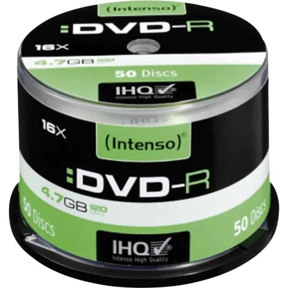 Intenso Εγγράψιμα DVD-R 16x 4.7GB Cake Box 50τμχ (4101155) - Image 1