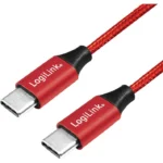LogiLink Braided USB 2.0 Cable USB-C male - USB-C male Κόκκινο 1m (CU0156)