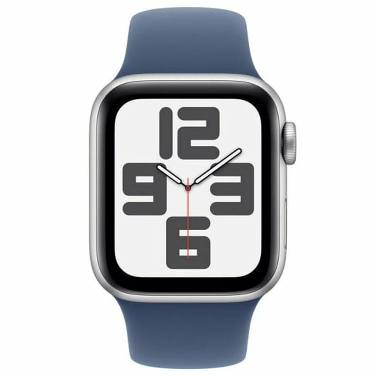 Apple Watch SE 2024 Aluminium 40mm Αδιάβροχο με Παλμογράφο (Silver με Denim Sport Band - S/M) - Image 1