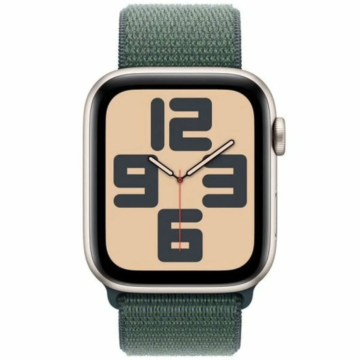 Apple Watch SE 2024 Aluminium 44mm Αδιάβροχο με Παλμογράφο (Starlight με Lake Green Sport Loop) - Image 1