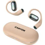 Canyon OnFlow 12 Open Ear Bluetooth Handsfree Ακουστικά με Θήκη Φόρτισης Μπεζ