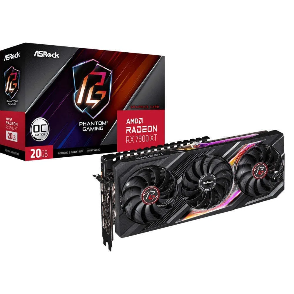 ASRock Radeon RX 7900 XT 20GB GDDR6 Phantom Gaming OC Κάρτα Γραφικών 90-GA3XZZ-00UANF - Image 1
