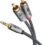 Goobay Καλώδιο 3.5mm male - RCA female Γκρι 0.5m (65284)