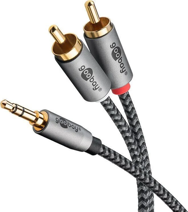 20250702130055_goobay_kalodio_3_5mm_male_rca_female_gri_0_5m_65284 Goobay Καλώδιο 3.5mm male - RCA female Γκρι 0.5m (65284) - Image 1