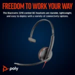 Poly Blackwire 3210 On Ear Multimedia Ακουστικά με μικρόφωνο και σύνδεση USB-A / USB-C