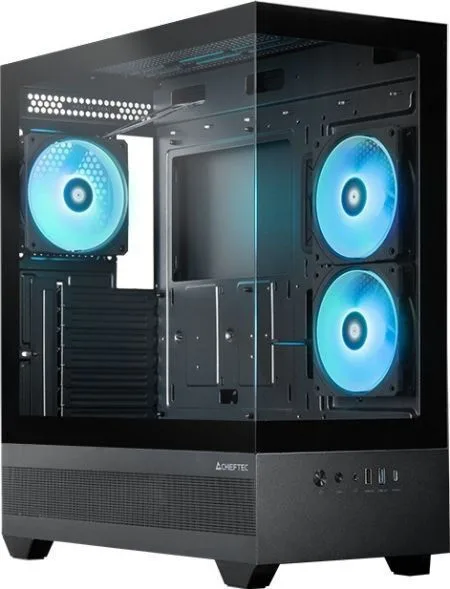 Chieftec VISTA Gaming Midi Tower Κουτί Υπολογιστή με Πλαϊνό Παράθυρο και ARGB Φωτισμό Μαύρο - Image 1