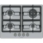 Bosch Serie 4 Εστία Φυσικού Αερίου Αυτόνομη 60x52εκ. Ασημί PGH6B5K90