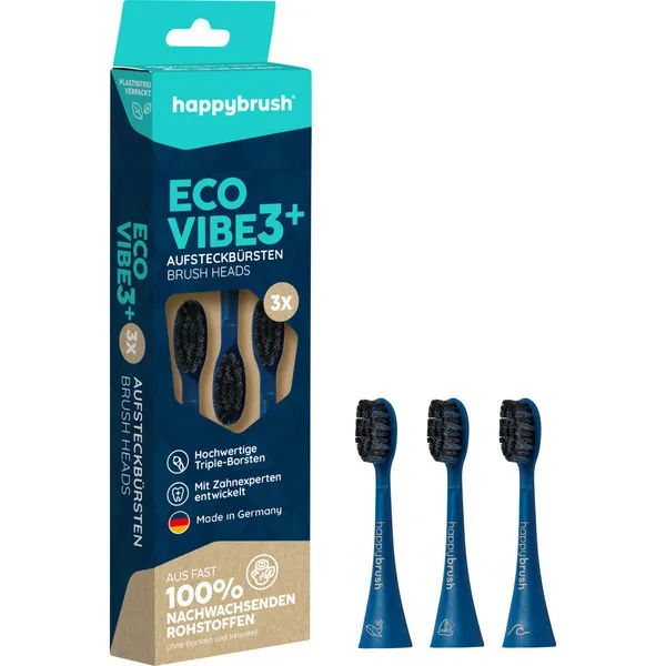 Happy Brush Eco Vibe Ανταλλακτικές Κεφαλές για Ηλεκτρική Οδοντόβουρτσα 3τμχ - Image 1