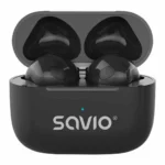 Savio TWS-02 PRO In-ear Bluetooth Handsfree Ακουστικά με Θήκη Φόρτισης Μαύρα