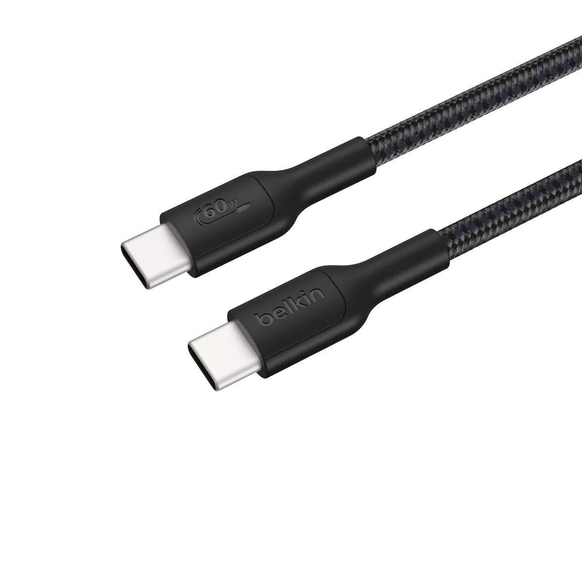 20250714170221_5d32ff3c Belkin Braided USB 2.0 Cable USB-C male - USB-C 60W Μαύρο 2m ENA008hq2MBK - Image 1