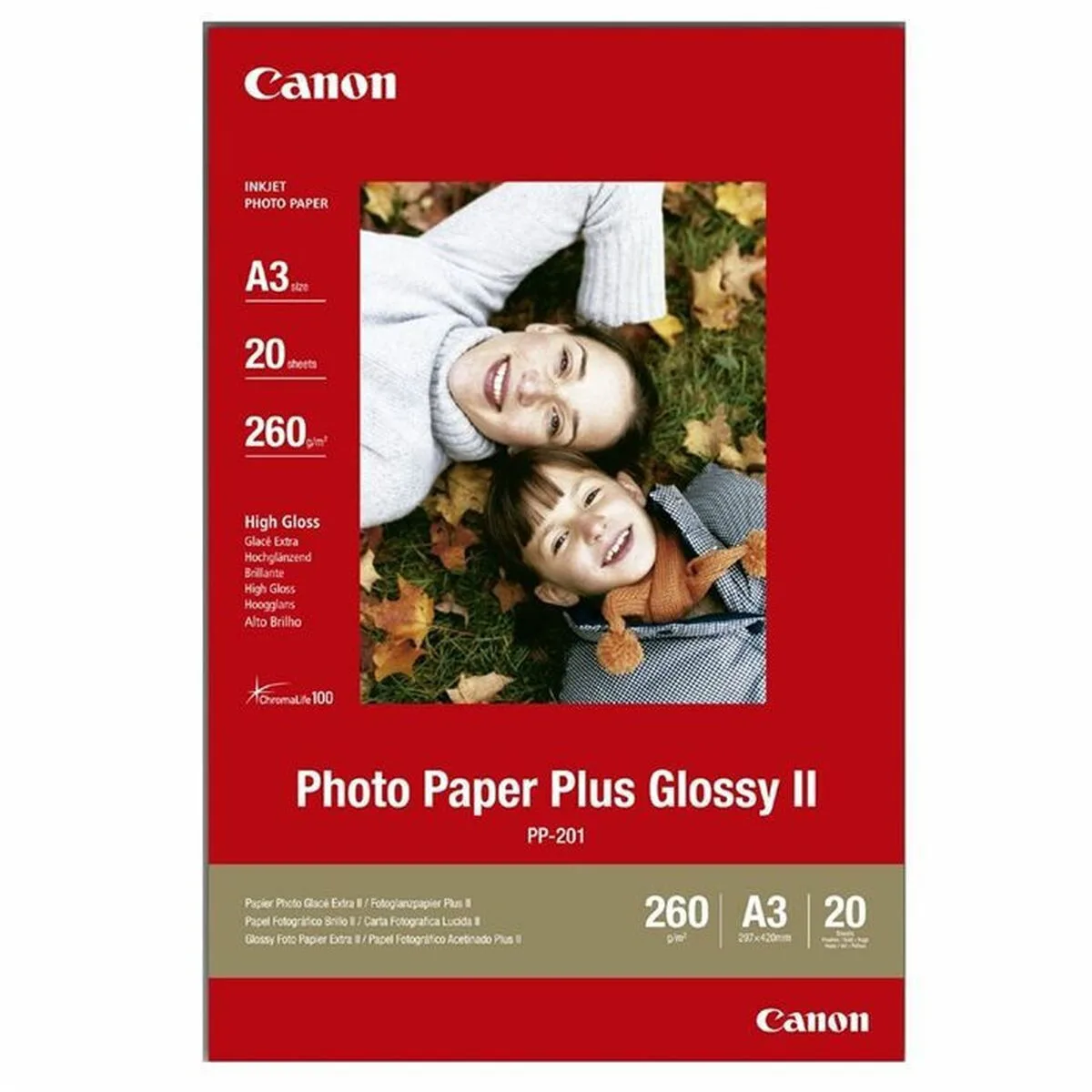 Canon PP-201 Φωτογραφικό Χαρτί Plus ΙΙ A3 275gr/m² για Εκτυπωτές Inkjet 20 Φύλλα (2311B020) - Image 1