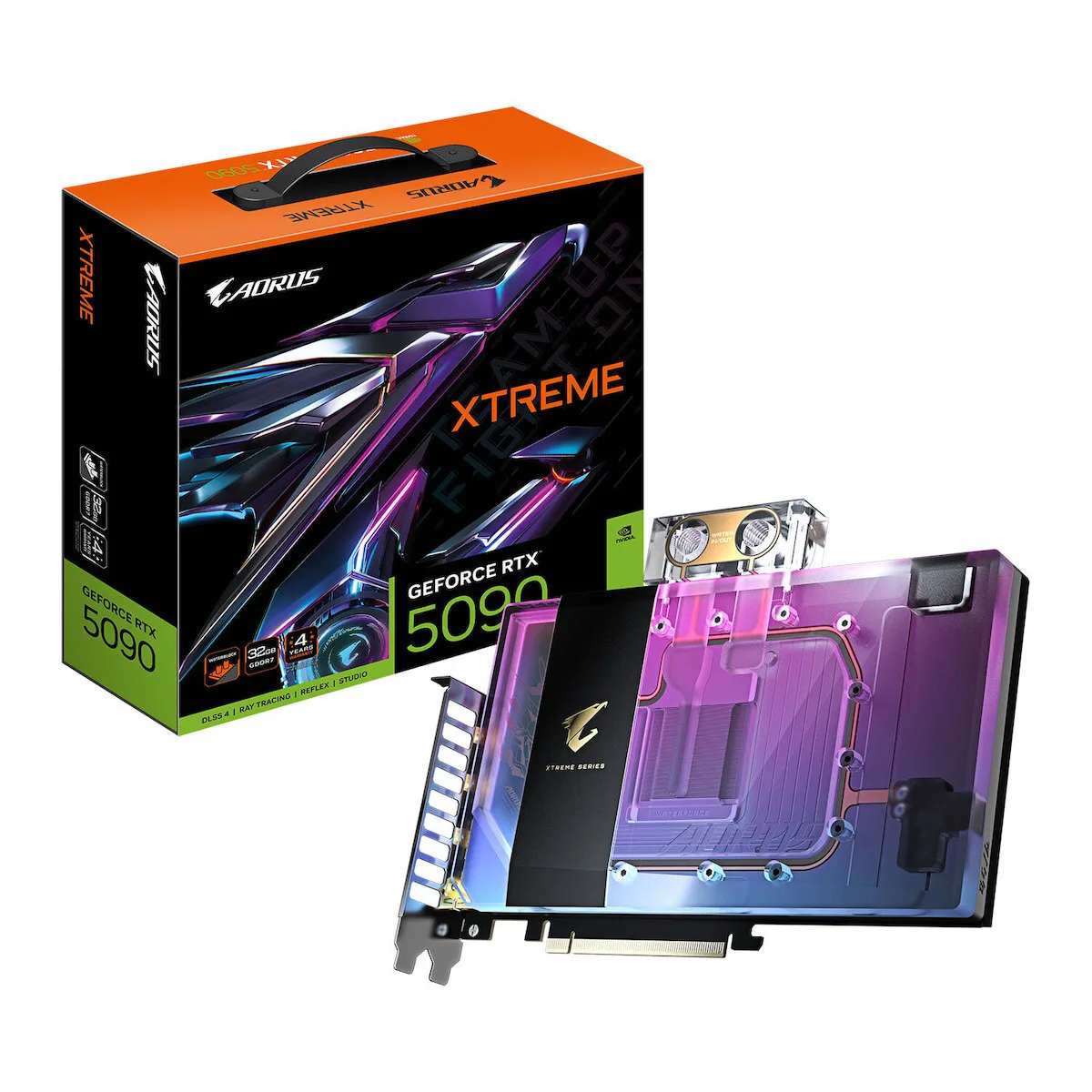 Gigabyte GeForce RTX 5090 32GB GDDR7 Xtreme Waterforce WB Κάρτα Γραφικών GV-N5090AORUSX WB-32GD - Image 1