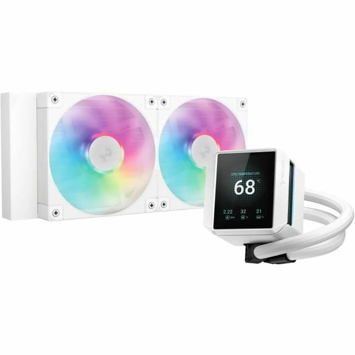 Deepcool MYSTIQUE 240 WH Υδρόψυξη Επεξεργαστή Διπλού Ανεμιστήρα 120mm για Socket AM4/AM5/1700/1200/115x με ARGB Φωτισμό Λευκή - Image 1
