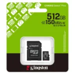 Kingston Canvas Select Plus microSDHC 512GB Class 10 U3 V30 A1 UHS-I με αντάπτορα
