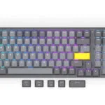 Endorfy EY5A124 Ασύρματο Gaming Μηχανικό Πληκτρολόγιο με Gateron Yellow διακόπτες και RGB φωτισμό (Αγγλικό US) Γκρι
