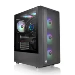 Thermaltake S200 TG Gaming Midi Tower Κουτί Υπολογιστή με Πλαϊνό Παράθυρο και RGB Φωτισμό Μαύρο