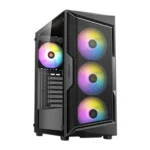 Antec AX61 Gaming Midi Tower Κουτί Υπολογιστή με Πλαϊνό Παράθυρο και RGB Φωτισμό Μαύρο