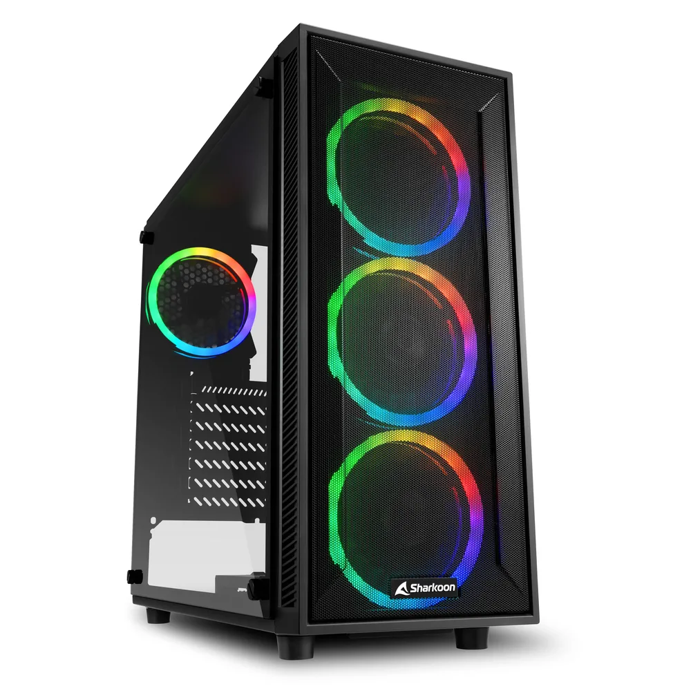 Sharkoon TG4M ARGB Gaming Midi Tower Κουτί Υπολογιστή με Πλαϊνό Παράθυρο Μαύρο - Image 1