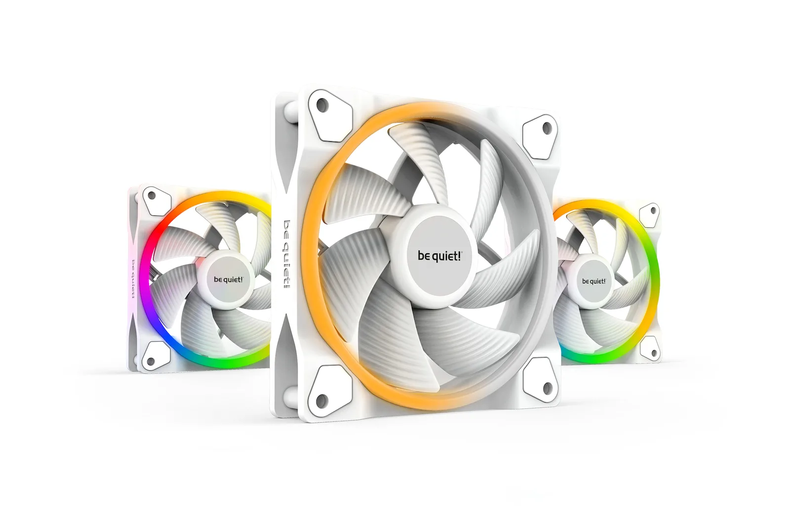 Be Quiet Light Wings Case Fan 120mm με ARGB Φωτισμό και Σύνδεση 4-Pin PWM 3τμχ Λευκό - Image 1