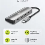 Goobay USB 3.2 Hub 4 Θυρών με σύνδεση USB-C Γκρι (76565)