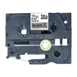Brother Tzer931 Satin Tape Black Text On Silver Label 12 Mm