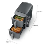 Ninja Air Fryer με Διπλό Αποσπώμενο Κάδο 9.5lt Γκρι SL451EU
