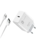 Cellular Line Φορτιστής με Θύρα USB-C και Καλώδιο USB-C - Lightning 20W Λευκός (ACHIPHKITC2LMFI20W)