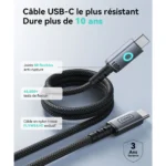 Iniu Leopard Cable Type Usb-c To Usb-c 5 A Magnetic Pd 100w 1.2m Black