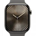 Apple Watch Series 10 Cellular Titanium 46mm Αδιάβροχο με eSIM και Παλμογράφο (Stone Grey Sport Band - S/M)