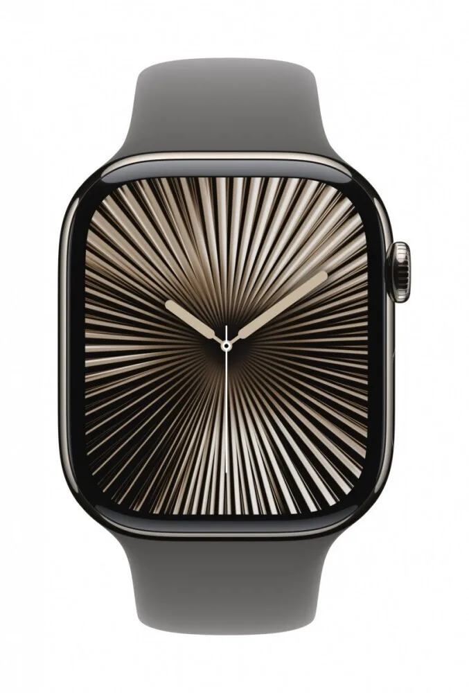 Apple Watch Series 10 Cellular Titanium 46mm Αδιάβροχο με eSIM και Παλμογράφο (Stone Grey Sport Band - S/M) - Image 1