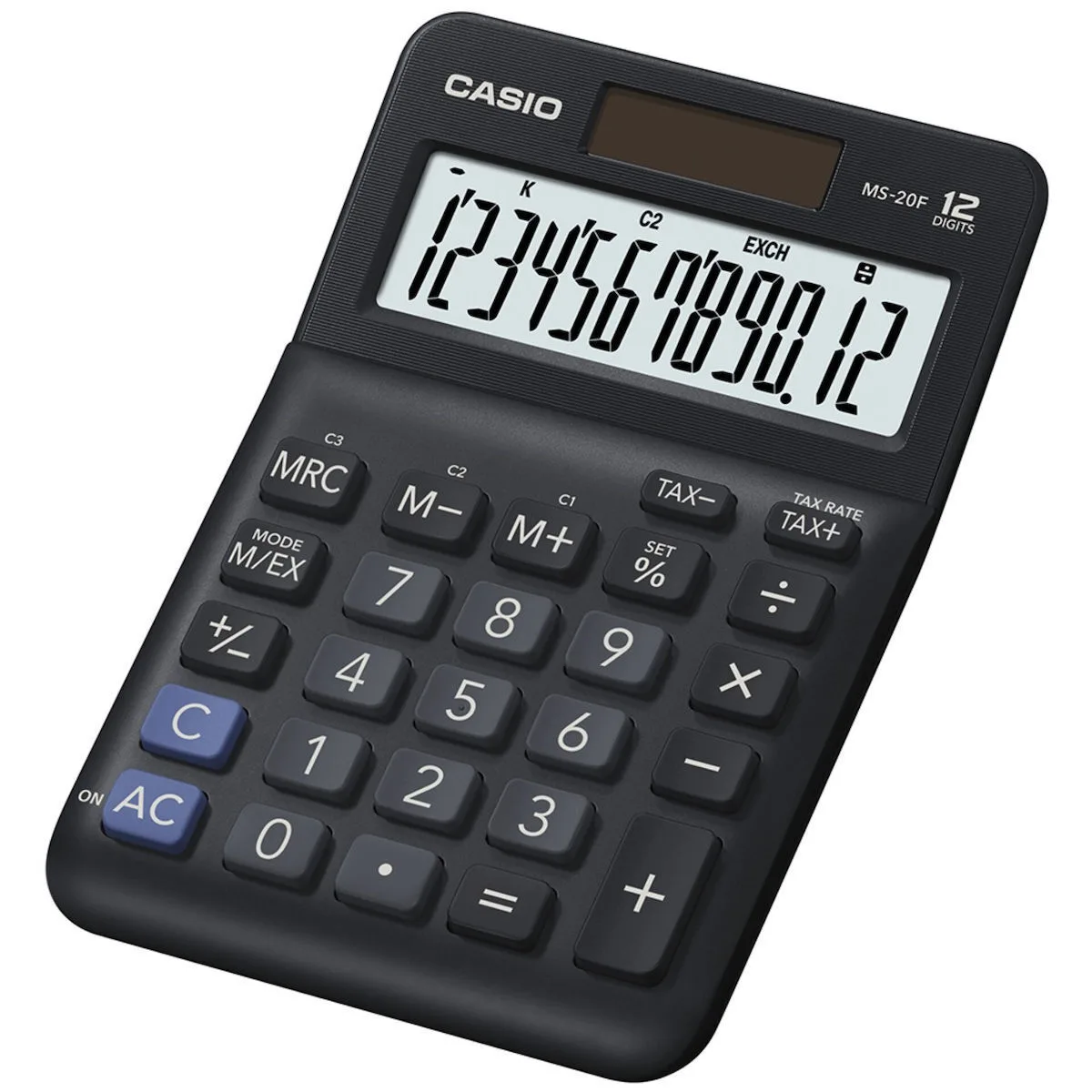 Casio Αριθμομηχανή Λογιστική 12 Ψηφίων σε Μαύρο Χρώμα MS-20F - Image 1
