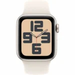Apple Watch SE 2024 Aluminium 40mm Αδιάβροχο με Παλμογράφο (Starlight με Starlight Sport Band - S/M)