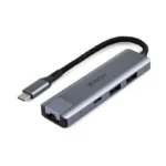 Lindy USB 3.2 Hub 3 Θυρών με σύνδεση USB-A / Ethernet Γκρι
