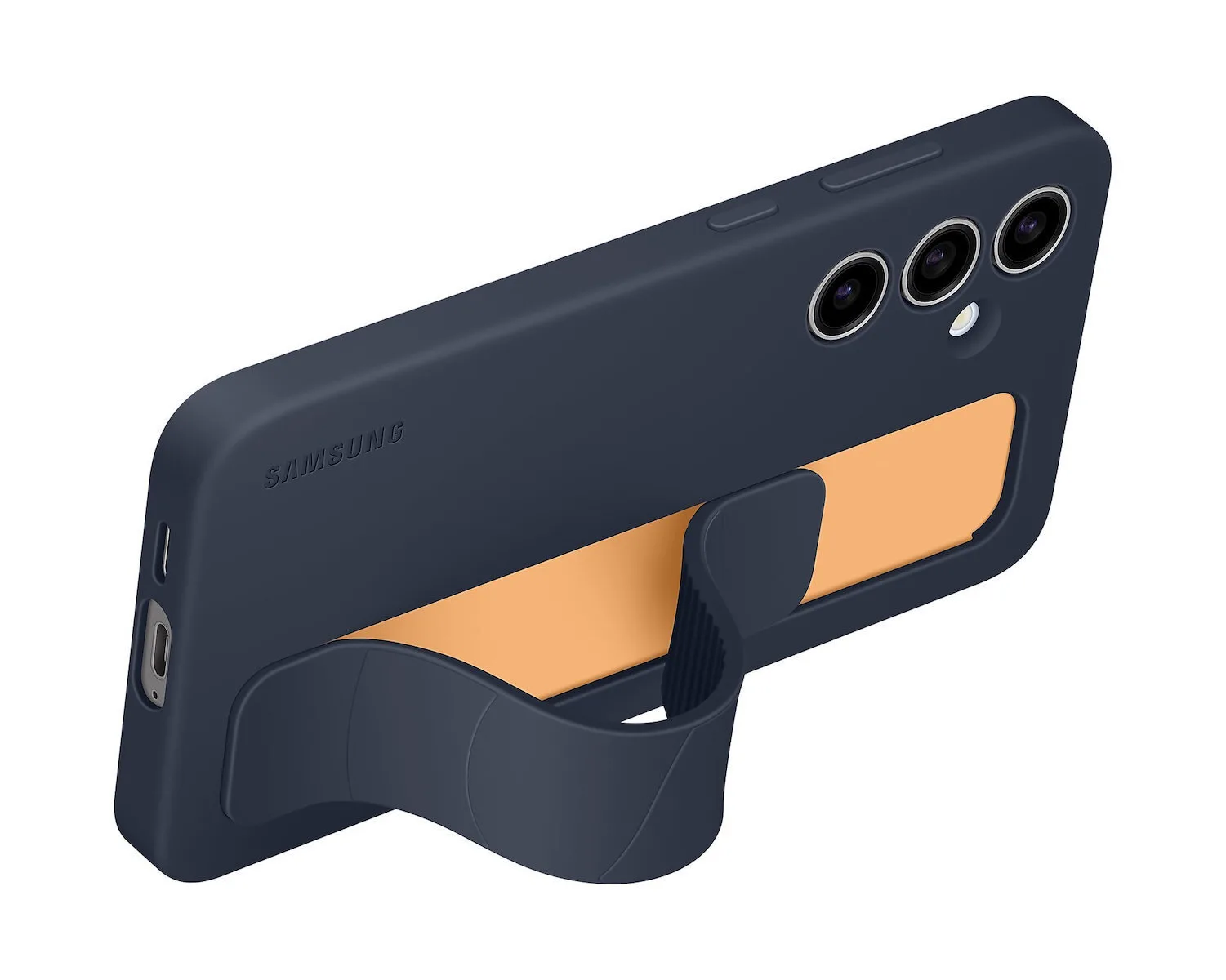 Samsung Standing Grip Back Cover Σιλικόνης με Υποδοχή για Κάρτες Navy Μπλε (Galaxy S24 FE) - Image 1