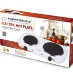 Esperanza Ekh0014w EKH014W Επιτραπέζια Εστία Εμαγιέ Διπλή Λευκή