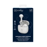 Celly Buz 2 Earbud Bluetooth Handsfree Ακουστικά με Θήκη Φόρτισης Λευκά