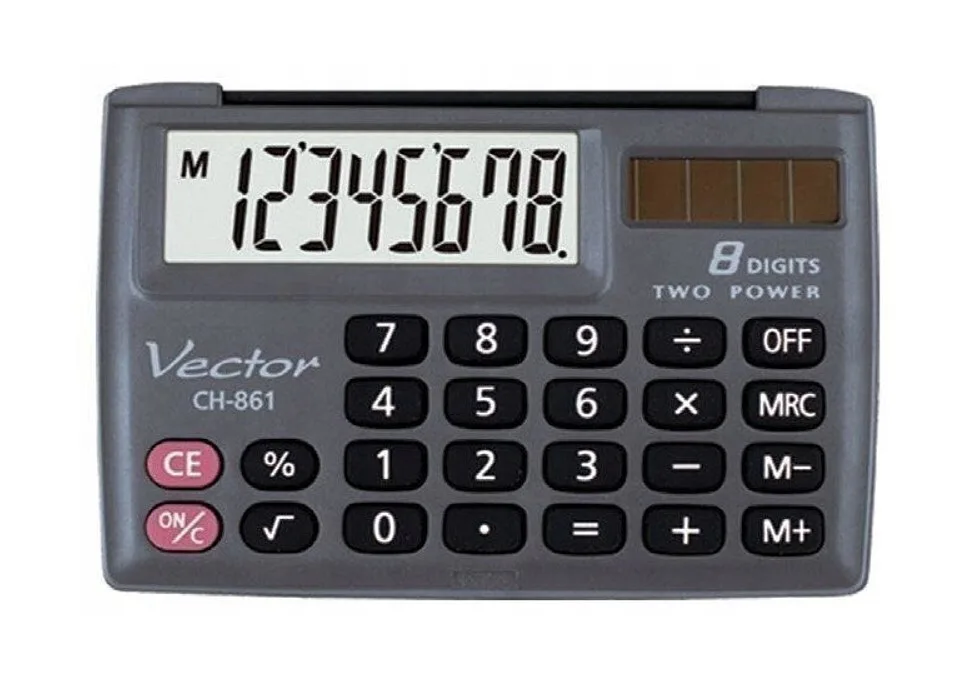 20250902104015_0bad2798 Vector Αριθμομηχανή Τσέπης σε Μαύρο Χρώμα K-VCH861 - Image 1
