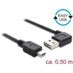 DeLock USB 2.0 Cable USB-A male - Μαύρο 0.5m 85175
