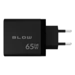 Blow Φορτιστής Χωρίς Καλώδιο GaN με Θύρα USB-A και 2 Θύρες USB-C 65W Power Delivery / Quick Charge 3.0 Μαύρος (76-030)