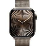 Apple Watch Series 10 Cellular Titanium 42mm Αδιάβροχο με eSIM και Παλμογράφο (Gold Titanium με Milanese Loop Gold)