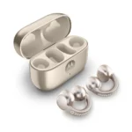 Motorola Moto Buds Loop Bluetooth Handsfree Ακουστικά με Αντοχή στον Ιδρώτα και Θήκη Φόρτισης Μπεζ